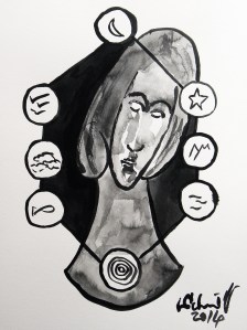 Sans titre, encre de Chine sur papier aquarelle, 30 x 40 cm